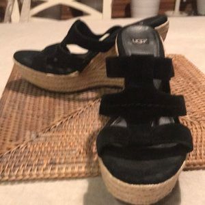 Ugh Espadrille and black suede high sandals